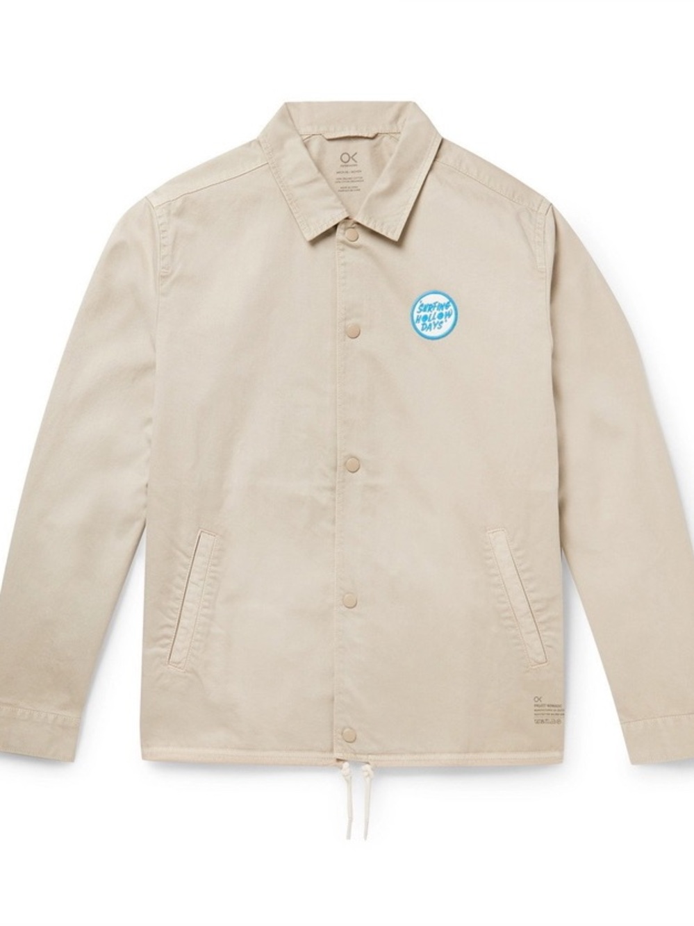 Outerknown Beige Cotton Jacket with ‘Surfing Hollow Days’ Logo